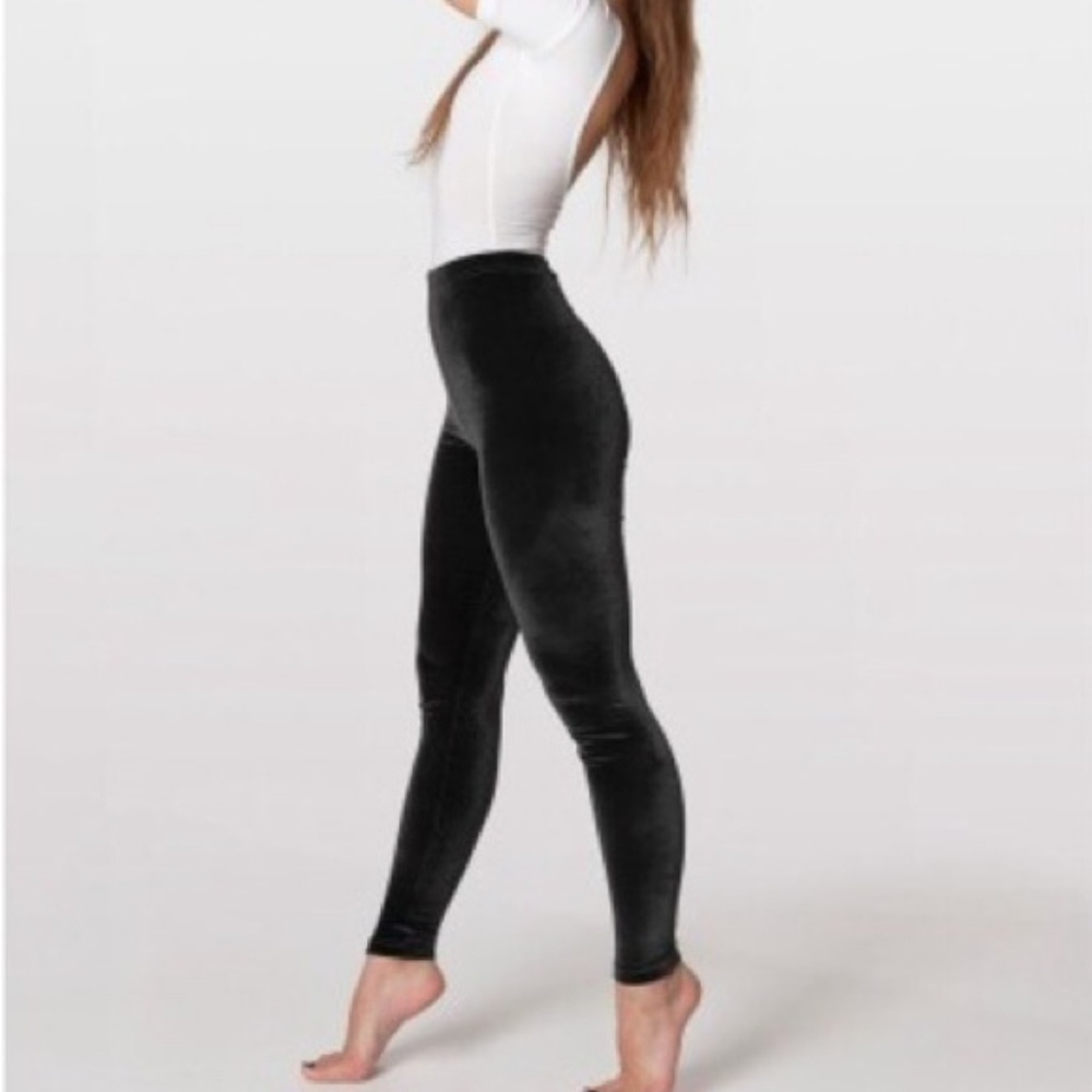 American Apparel Black Velvet Leggings
